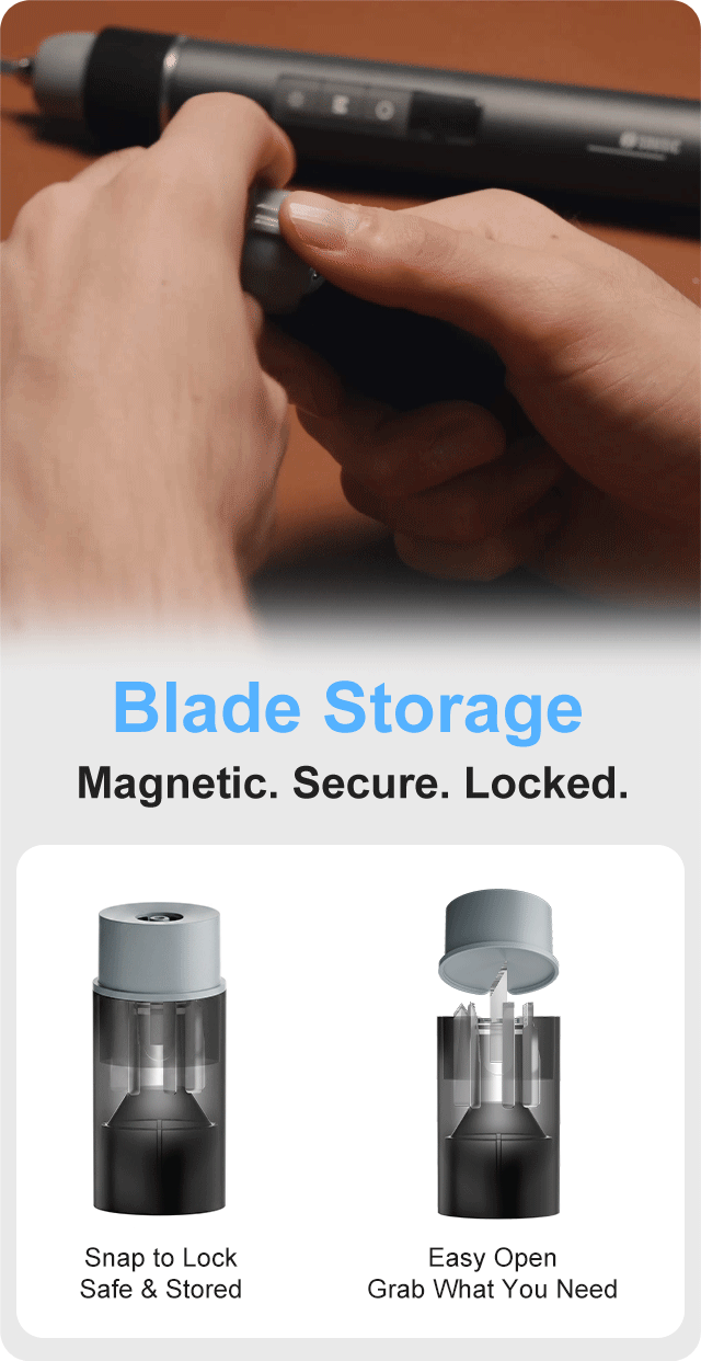 Magnetic blade storage and quick swap