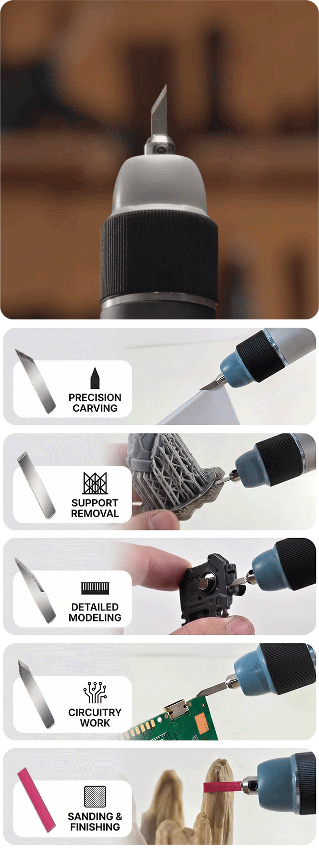 SOUSIC S02 full workflow with multiple blade types